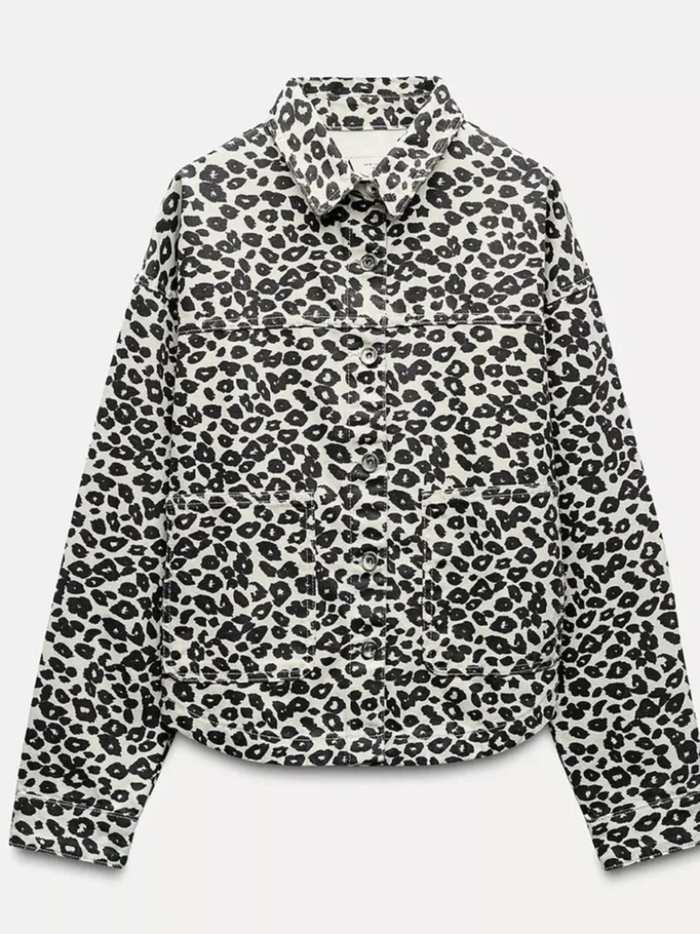 Zara Leopard Denim Jacket